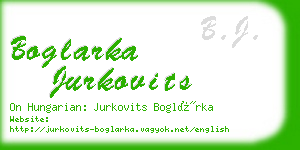 boglarka jurkovits business card